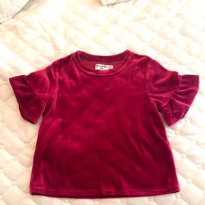 Abercrombie kids maroon red s/s velour top